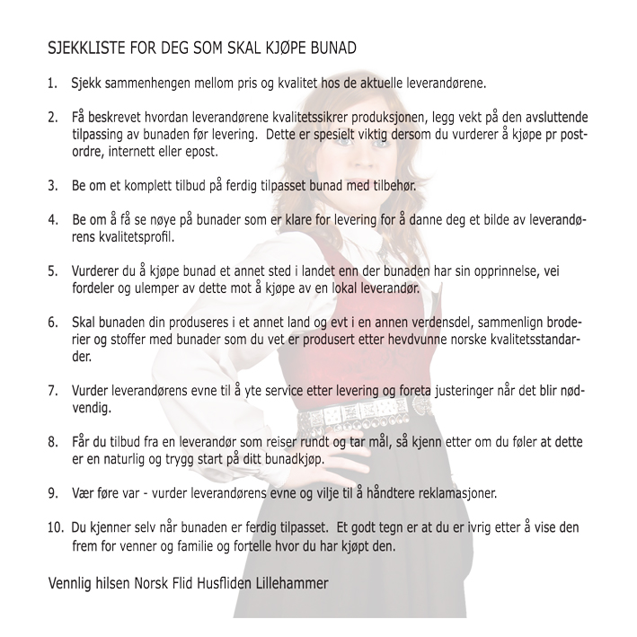 Sjekkliste for bunadkjøpere